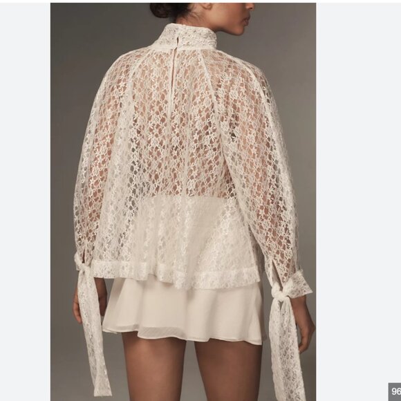 BNWT Anthropologie Lace Top in Cream - Picture 2 of 5